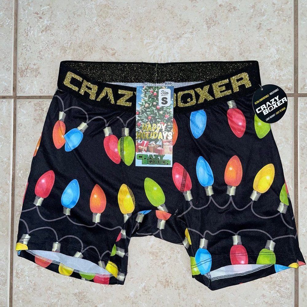 Crazy Boxer Christmas Lights Boxer Briefs Underwear Size S NWT